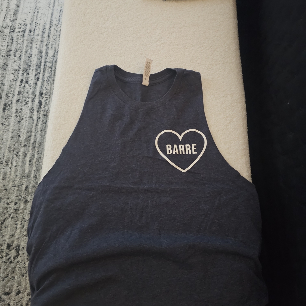 Navy Sleeveless Barre Tank Top